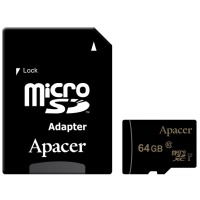 Карта пам'ятi Apacer microSDXC 64GB UHS-I U1 Class 10 (AP64GMCSX10U1-R) + SD адаптер