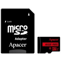 Карта пам'яті Apacer microSDHC 16GB UHS-I U1 Class 10 (AP16GMCSH10U5-R) + SD адаптер Карта пам'яті Apacer microSDHC 16GB UHS-I U1 Class 10 (AP16GMCSH10U5-R) + SD адаптер