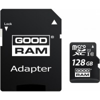 Карта пам'яті GoodRam microSDXC 128GB Class 10 UHS I (M1AA-1280R12) + SD адаптер