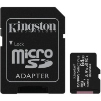 Карта пам'яті Kingston microSDHC 64GB Canvas Select + A1 (W100/R85) + SD адаптер