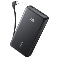 Портативний зарядний пристрій Anker - 20000 mAh 22.5W Built-In USB-C Cable Black