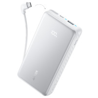 Портативний зарядний пристрій Anker - 20000 mAh 22.5W Built-In USB-C Cable White